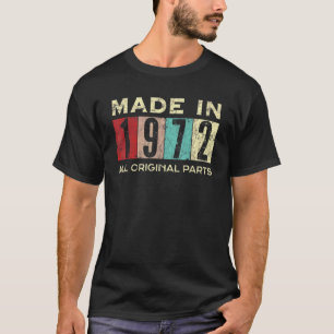 Camiseta Feito Em 1972, 50 Anos, 50 Anos, 50 Anos, Retro Al