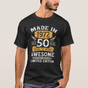 Camiseta Feito Em 1972, Com 50 Anos, Oferta De 50º Anivers