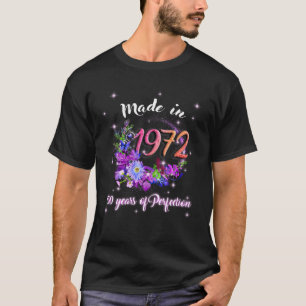 Camiseta Feito Em 1972 Presentes De 50 Anos De Mulheres Pre