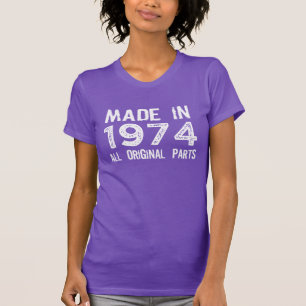 Camiseta FEITO em 1974 todo o T ORIGINAL das peças