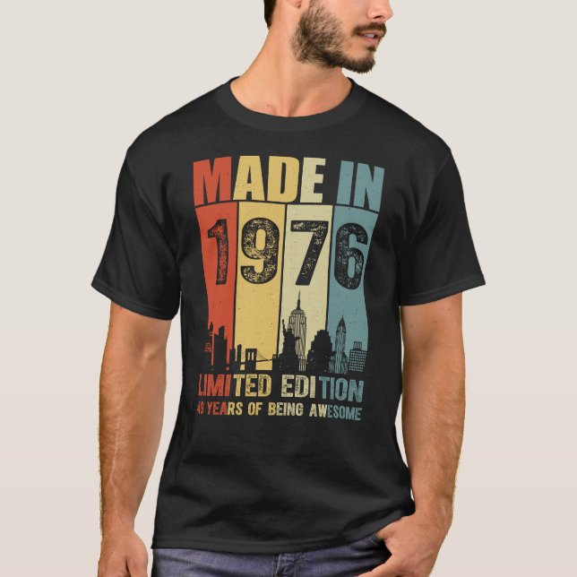 Camiseta Feito Em 1976, Edição Limitada De 49 Anos (Frente)