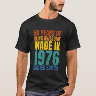 Camiseta Feito em 1976 Edição Limitada Vintage Manga Longa