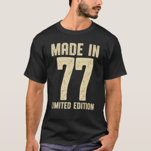 Camiseta Feito Em 1977 Edição Limitada Vintage 1977 Retro B