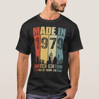 Camiseta Feito Em 1979 Edição Limitada De 46 Anos