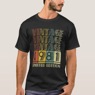 Camiseta Feito Em 1981, Na aniversário de 40 anos Vintage,