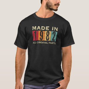 Camiseta Feito Em 1982, 40º Bday, 40 Anos, Tudo Original P