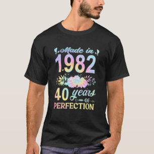 Camiseta Feito Em 1982, Tie Dye De 40 Anos, aniversário de 