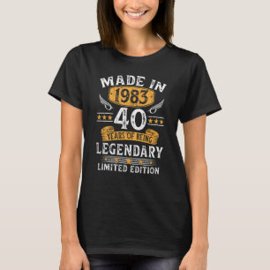Camiseta Feito Em 1983, aniversário de 40 anos De 40 Anos