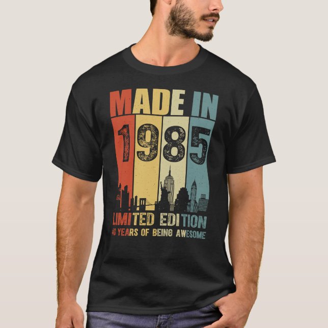 Camiseta Feito Em 1985 Edição Limitada De 40 Anos (Frente)