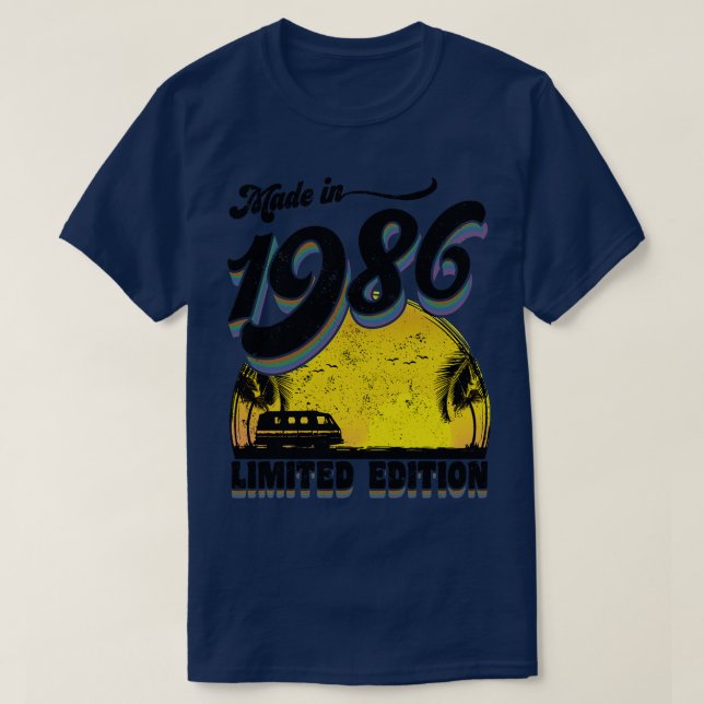 Camiseta Feito em 1986, Edição limitada (Frente do Design)
