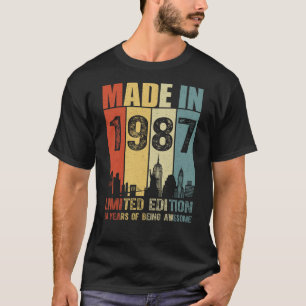 Camiseta Feito Em 1987, Edição Limitada De 38 Anos