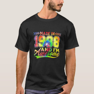 Camiseta Feito em 1988 e eu sou o melhor Tie Dye Colorful B
