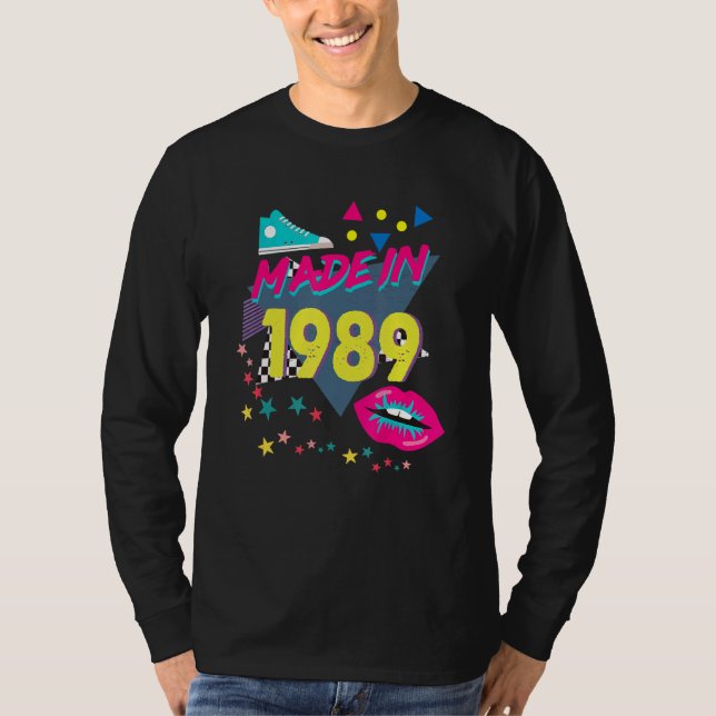 Camiseta Feito em 1989 33º Aniversário 80s 90s 1990s 1980s (Frente)