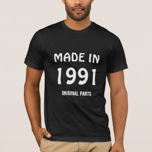 Camiseta "Feito em 1991, Peças Originais"