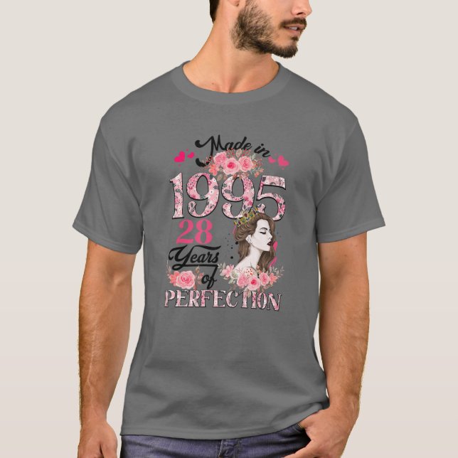 Camiseta Feito Em 1995, Com 28 Anos De Idade, Presente De A (Frente)