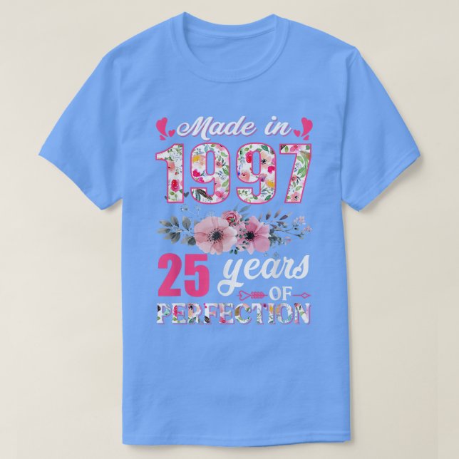 Camiseta Feito Em 1997, Presente De Aniversário De 25 De 25 (Frente do Design)