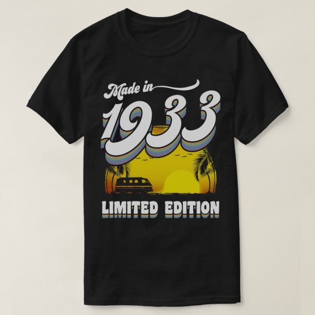 Camiseta Feito em 90 de 1933, Presente de aniversário de 90 (Frente do Design)
