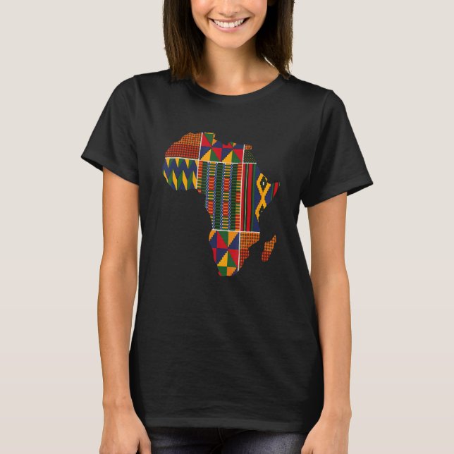Camiseta Feito em África, mapeie Kente Cloth África Ocident (Frente)