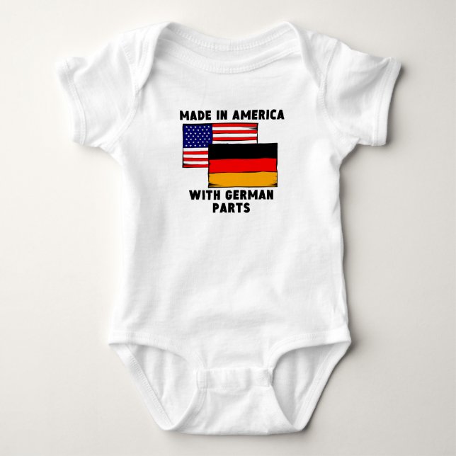Camiseta Feito em América com peças alemãs (Frente)