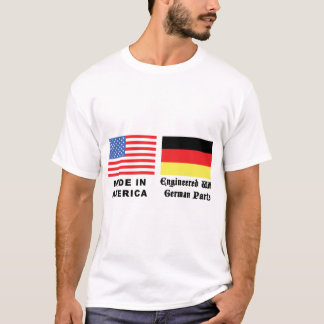 Camiseta Feito em América com peças alemãs