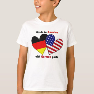 Camiseta feito em América com peças alemãs