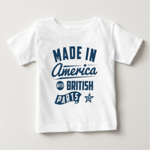 Camiseta Feito em América com peças britânicas