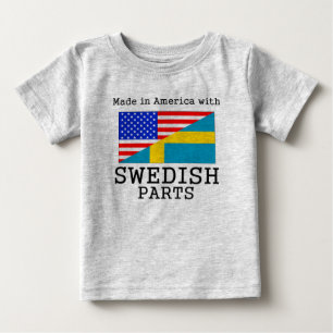 Camiseta Feito em América com peças suecos