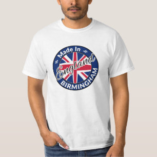 Camiseta Feito em Birmingham England Union Jack Flag