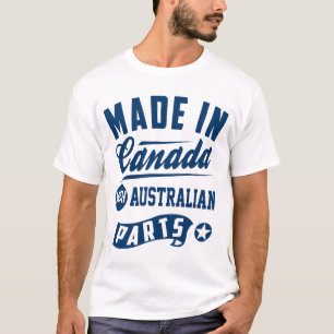 Camiseta Feito em Canadá com peças australianas