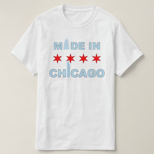 Camiseta Feito em Chicago, Illinois (Frente do Design)
