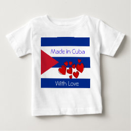 Camiseta Feito em Cuba - bandeira cubana