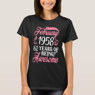Camiseta Feito em fevereiro de 1958, aniversário de 62 anos