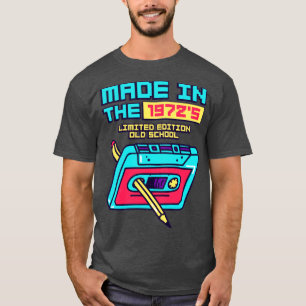 Camiseta Feito em fita cassete retrô dos anos 72