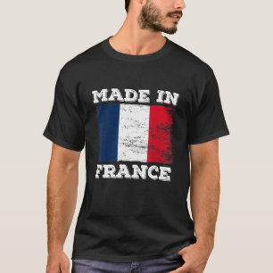 Camiseta Feito Em França Com Des Legal Gráficas De Bandeira