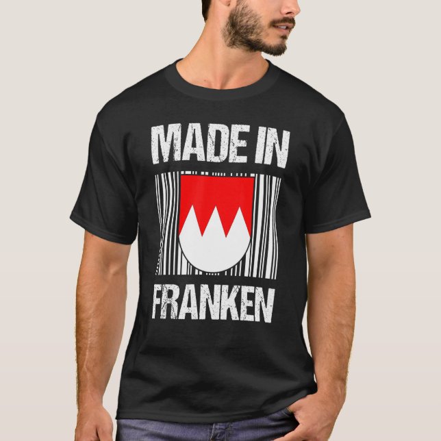 Camiseta Feito Em Franconia Fränksch Casaco De Armas (Frente)