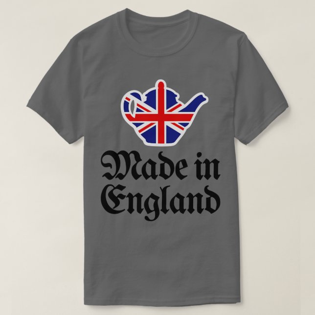 Camiseta Feito em Inglaterra, em bule britânico Sindicato (Frente do Design)
