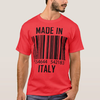 Camiseta Feito Em Itália, Código De Barras Engraçado