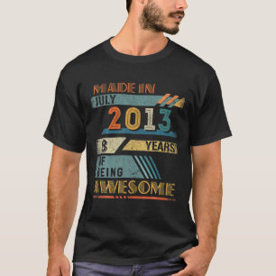 Camiseta Feito Em Julho De 2013, 8 Anos De Idade, 8.A Vinta