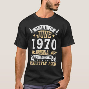 Camiseta Feito Em Junho De 1970, Com 52 Anos De Idade Origi