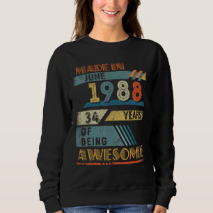 Camiseta Feito Em Junho De 1988, Aos 34 Anos, 34 Anos