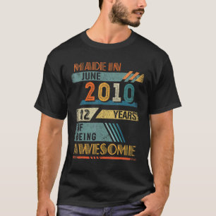 Camiseta Feito Em Junho De 2010, Aos 12 Anos De Aniversário