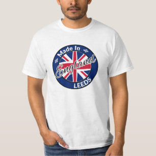 Camiseta Feito em Leeds England Union Jack Flag