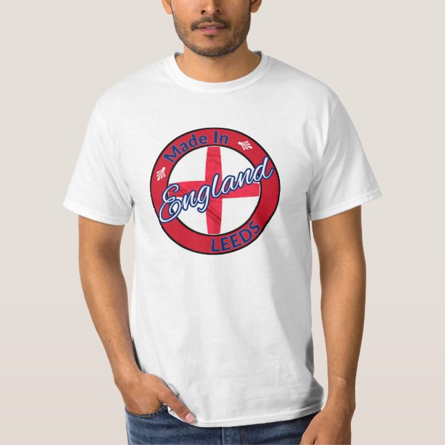 Camiseta Feito em Leeds, Inglaterra, Rua George Flag (Frente)