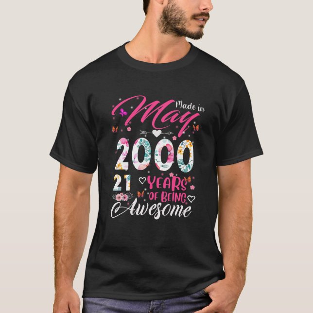 Camiseta Feito Em Maio De 2000, Presentes De aniversário de (Frente)