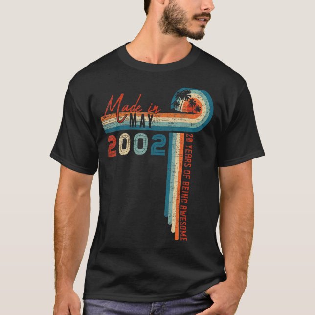 Camiseta Feito Em Maio De 2002, Em 20 De Aniversário De 20  (Frente)