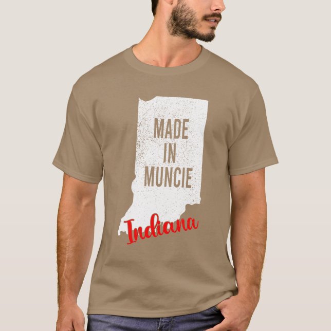 Camiseta Feito em Muncie Indiana 2 (Frente)
