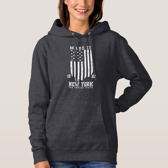 Camiseta Feito em Nova York o Estado Imperial Ano de Nascim (Frente)