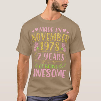 Camiseta Feito Em Novembro De 1978 Feliz Aniversário 42 Ano