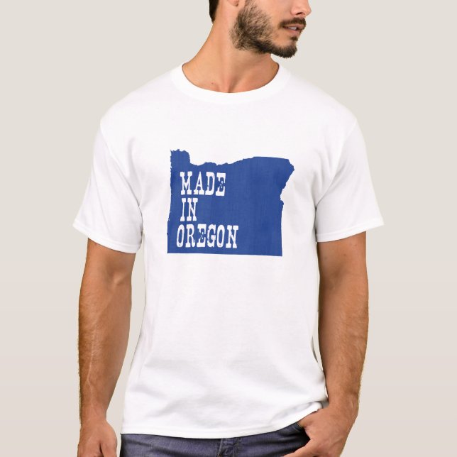 Camiseta Feito em Oregon Orbão, Mapa do Estado de Nasciment (Frente)