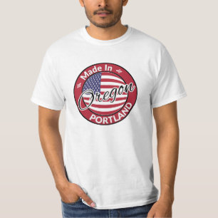 Camiseta Feito em Portland Oregon USA Flag